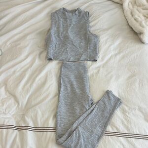 Alo Gray Waffle Workout Set